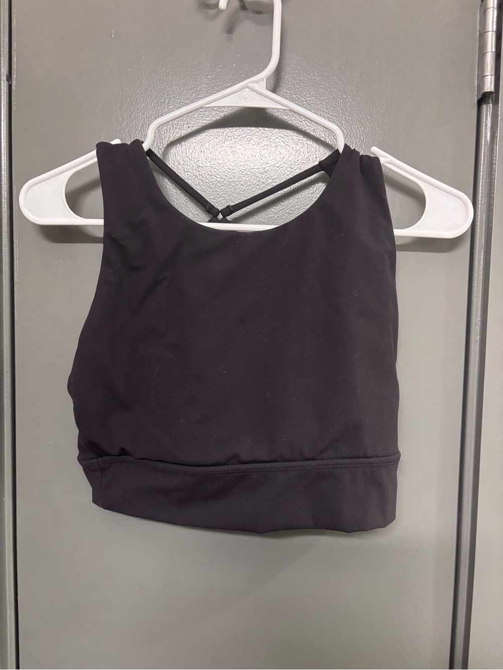 BuffBunny Black High-Neck Sports Bra with Strappy Back